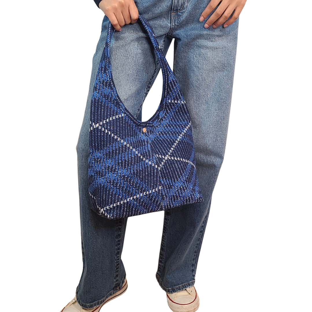 Franklin Plaid Sweater Knit Shoulder Bag