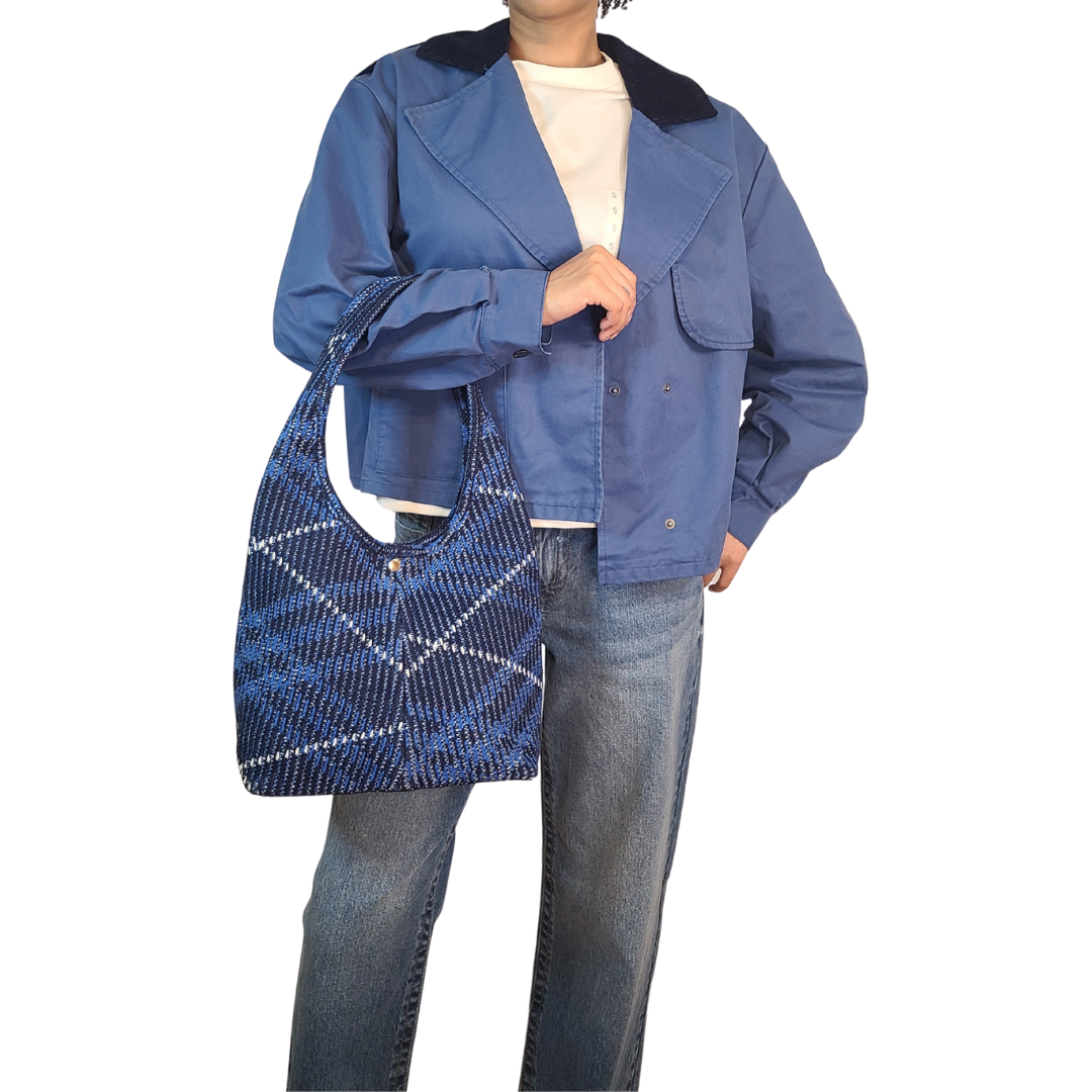 Franklin Plaid Sweater Knit Shoulder Bag
