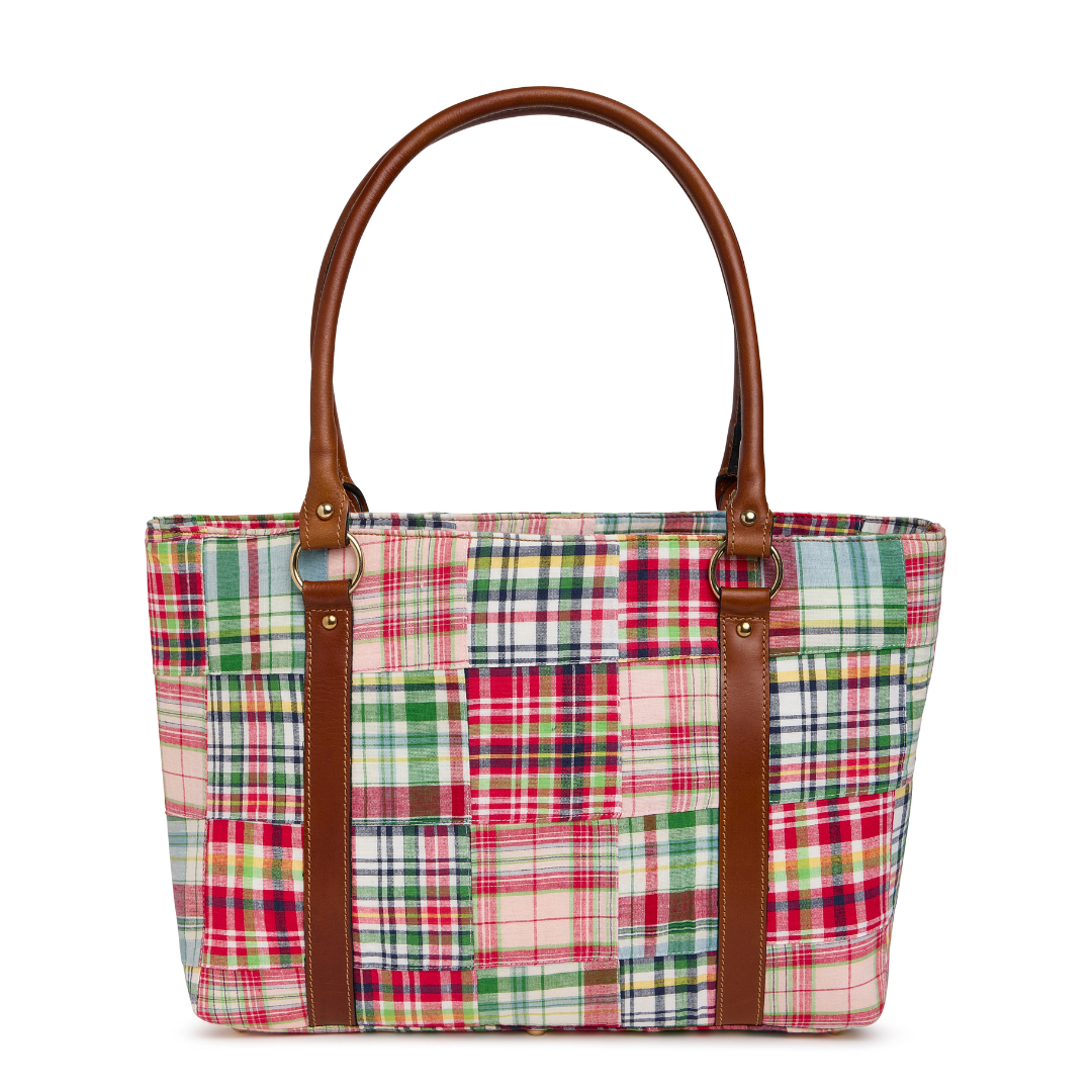 Madras Patchwork Tote - Watermelon
