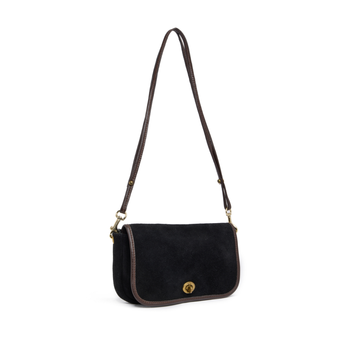 Vintage 1960s Brown Suede Shoulder Bag