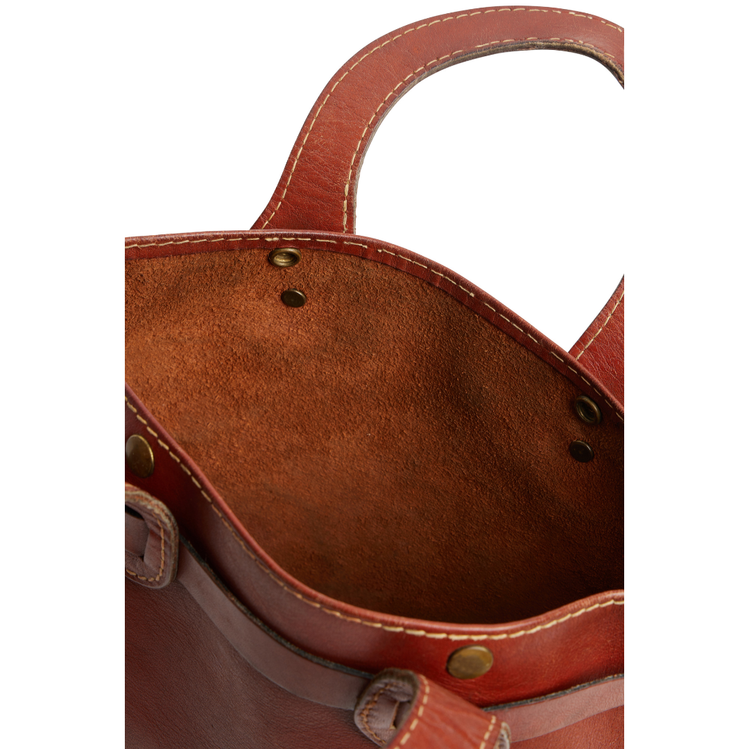 Vintage 1960s Brown Leather Belt Bag