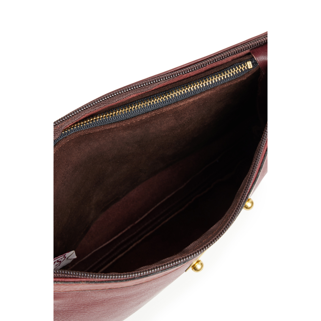 Vintage 1960s Burgundy Leather Wristlet