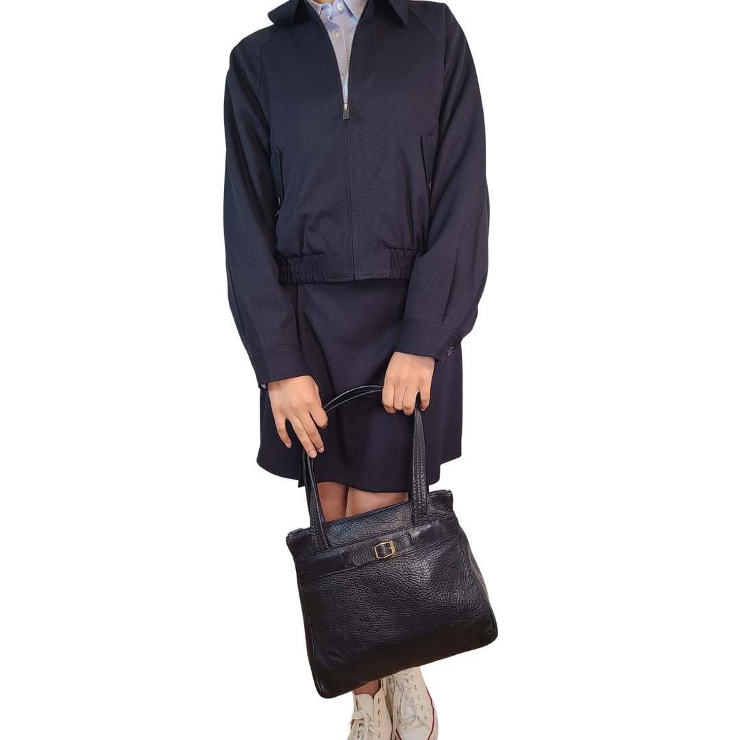 Vintage 1960s Navy Leather Belt Bag