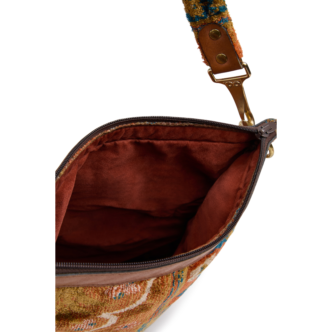 Vintage 1960s Velvet Tapestry Carpet Bag