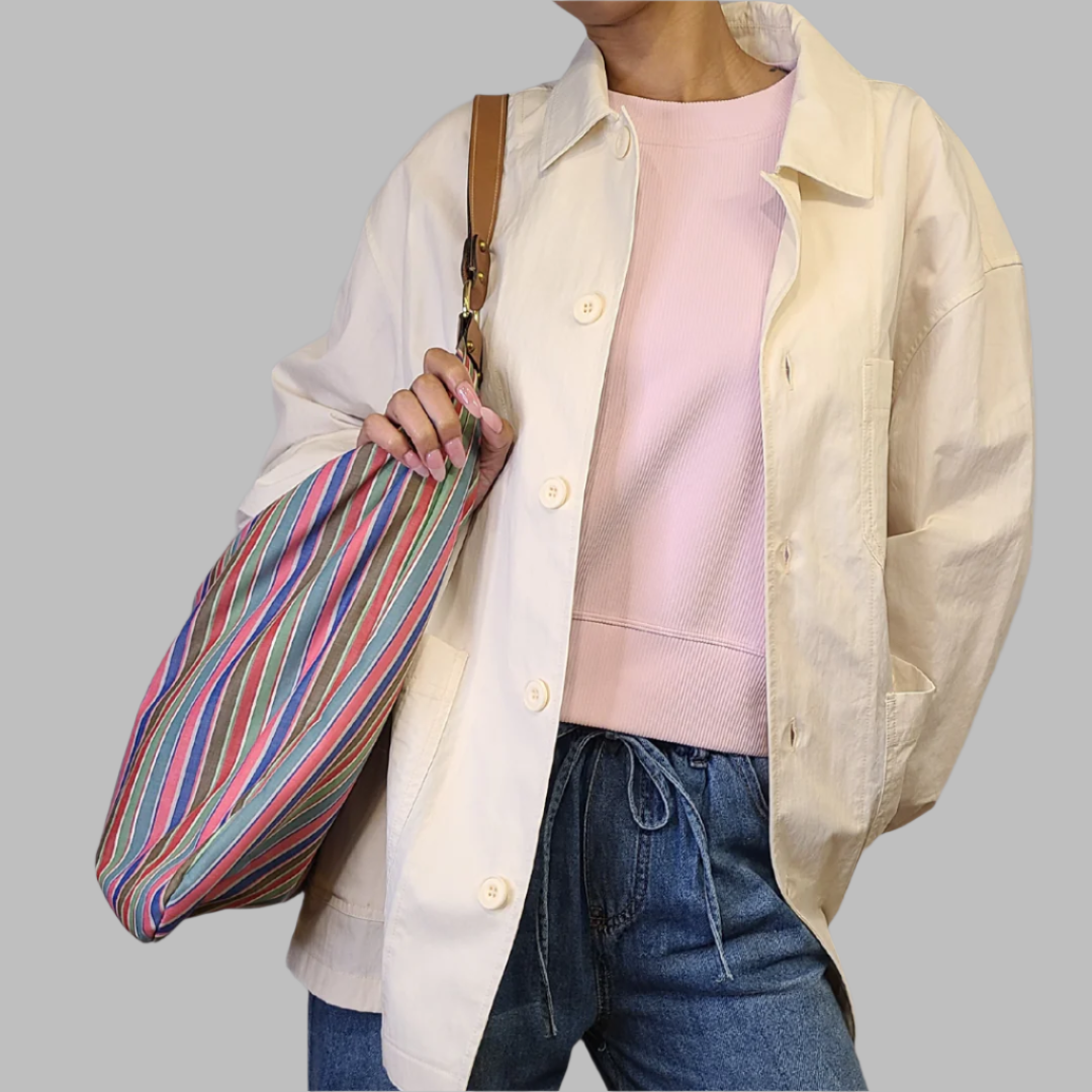 Vintage 1970s Yarn-Dye Stripe Hobo