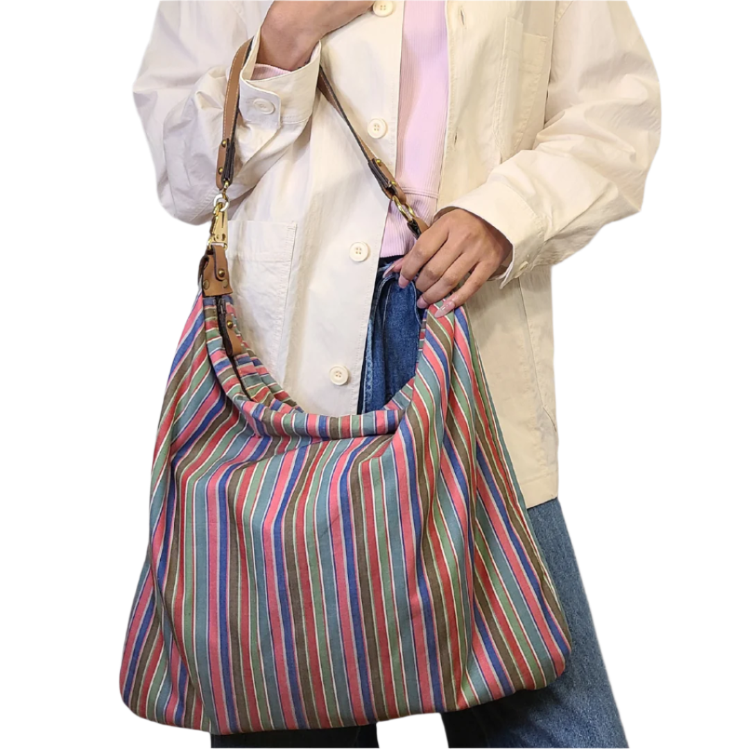 Vintage 1970s Yarn-Dye Stripe Hobo