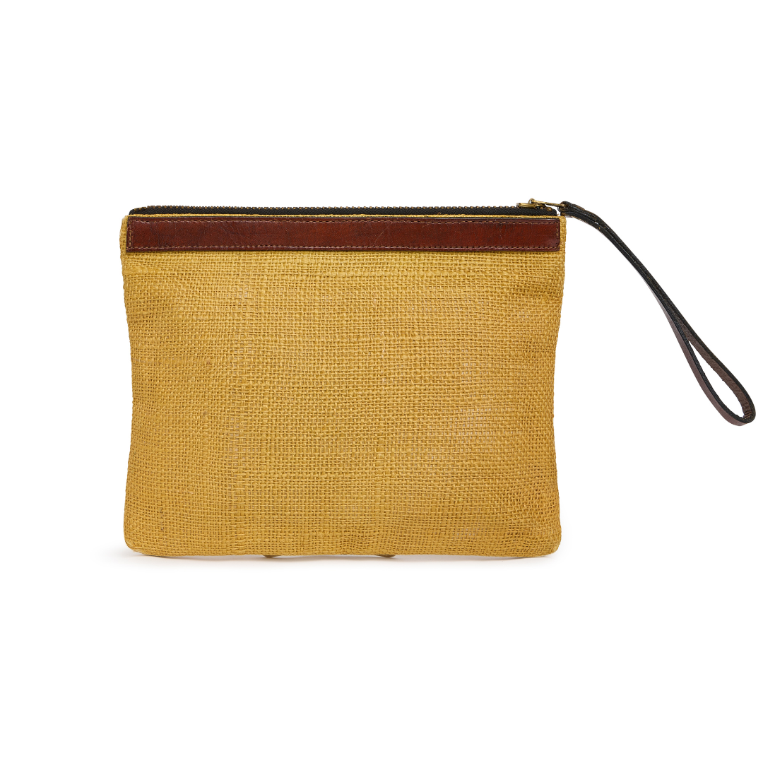Vintage 1960s Linen Clutch
