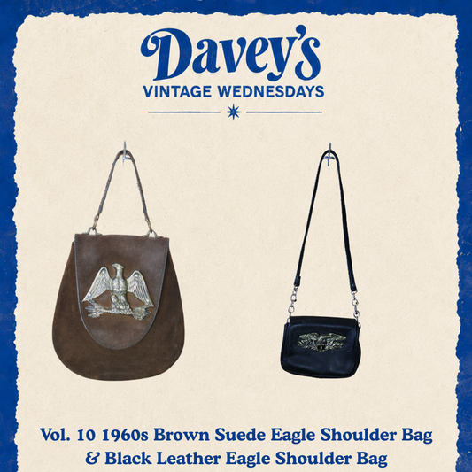 Vintage Wednesdays: Vol. 10 1960s Brown Suede Eagle Shoulder Bag & Black Leather Eagle Shoulder Bag