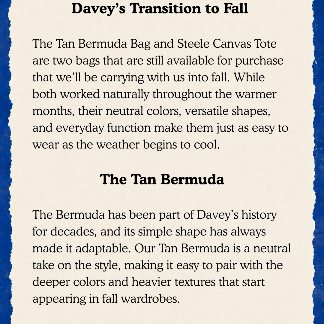 Davey's Transition to Fall