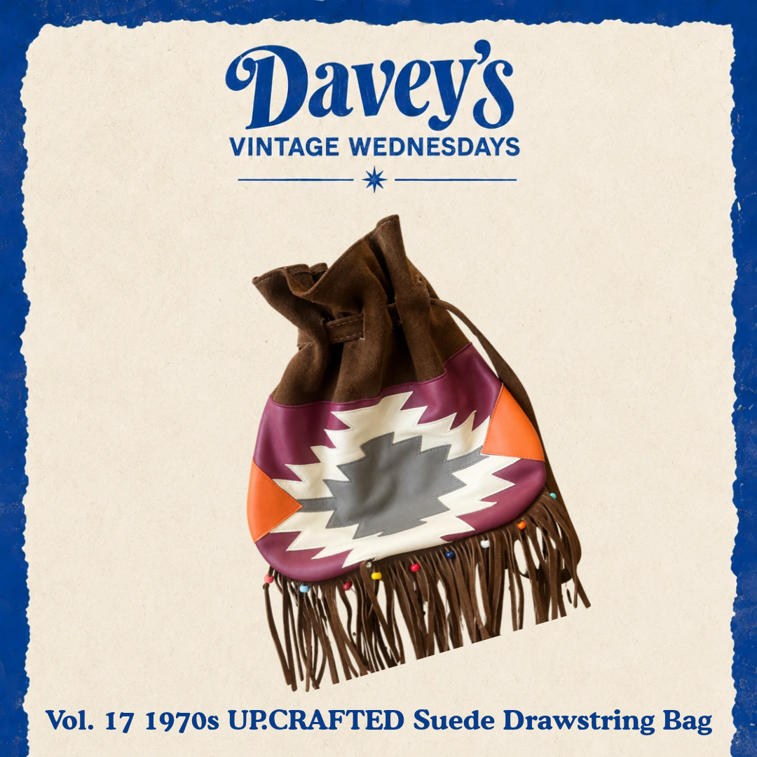 Vintage Wednesdays: Vol. 17 Vintage 1970s UP.CRAFTED Suede Drawstring Bag