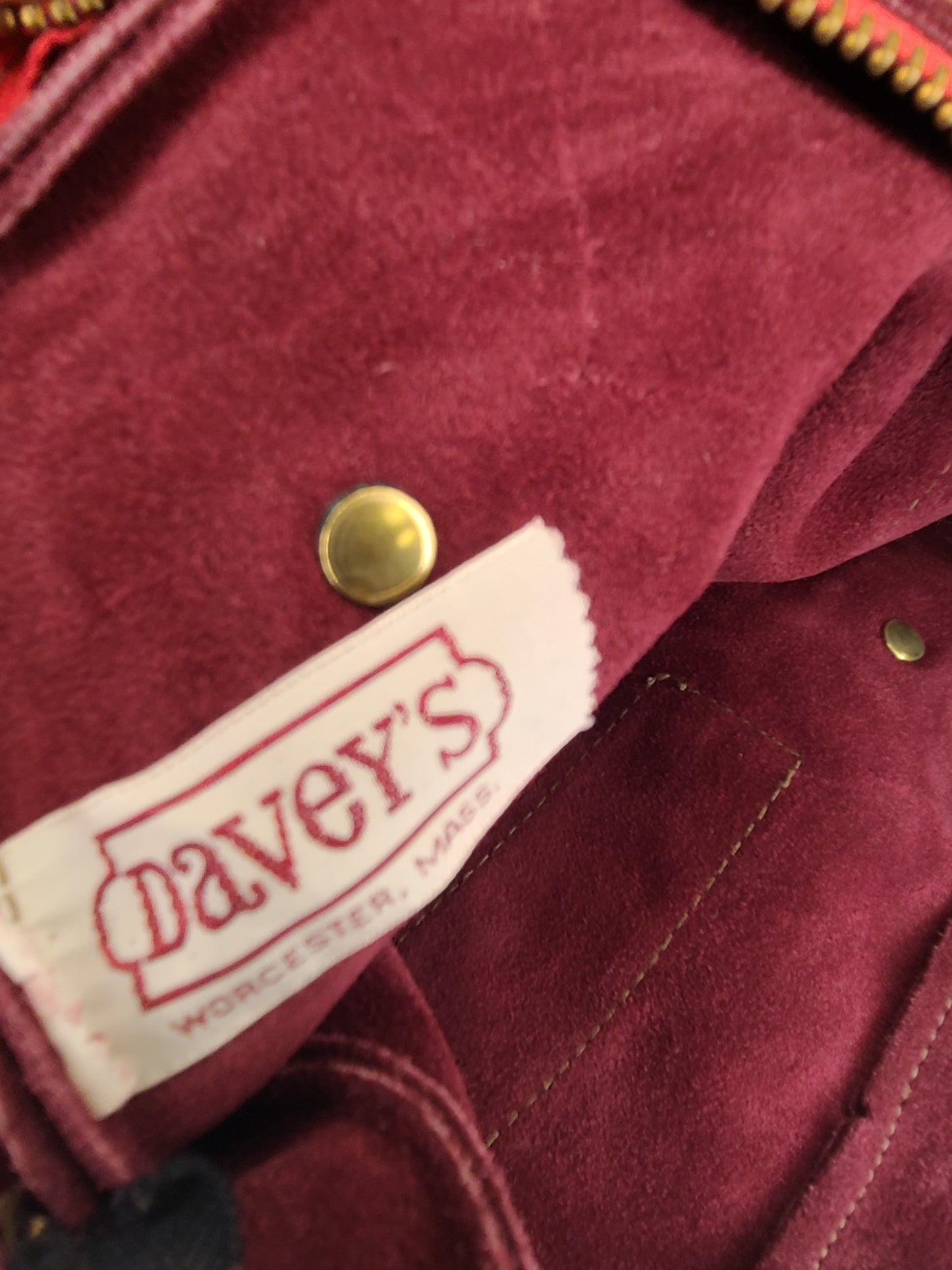 Vintage 1970s Dark Cherry Suede Shoulder Bag