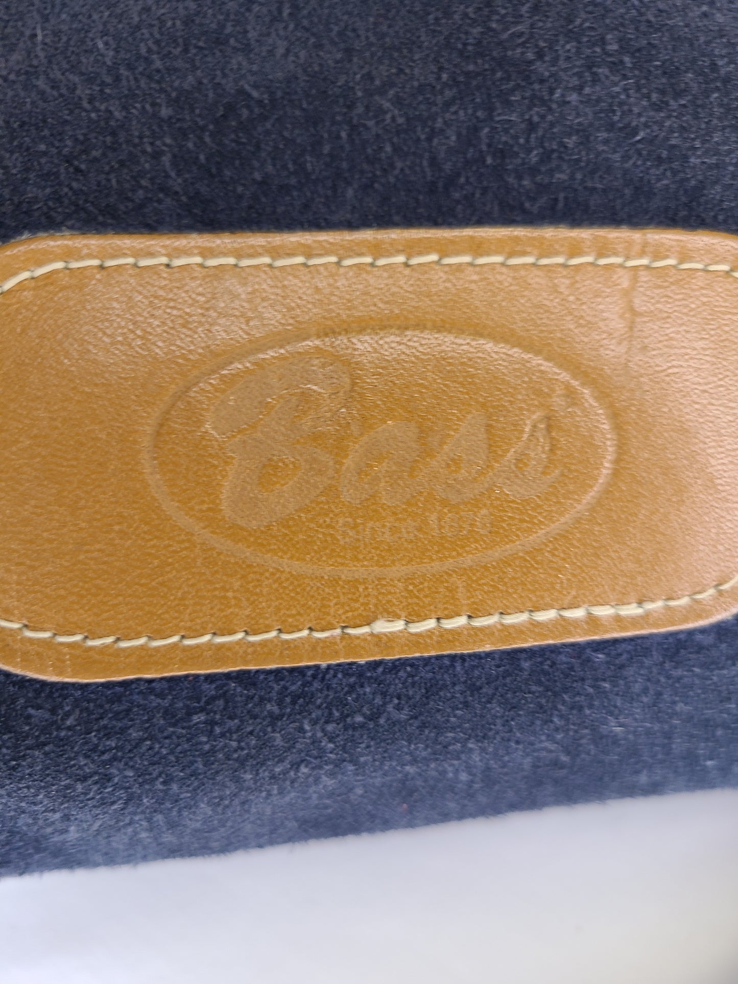 Vintage 1980s G.H. Bass Navy Suede Shoulder Bag