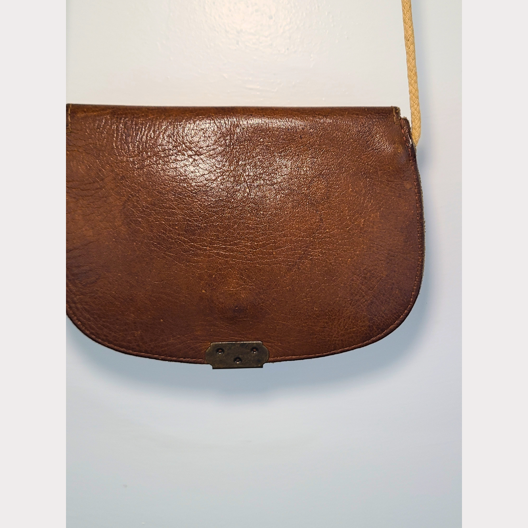 Vintage Leather Mini Crossbody Pouch