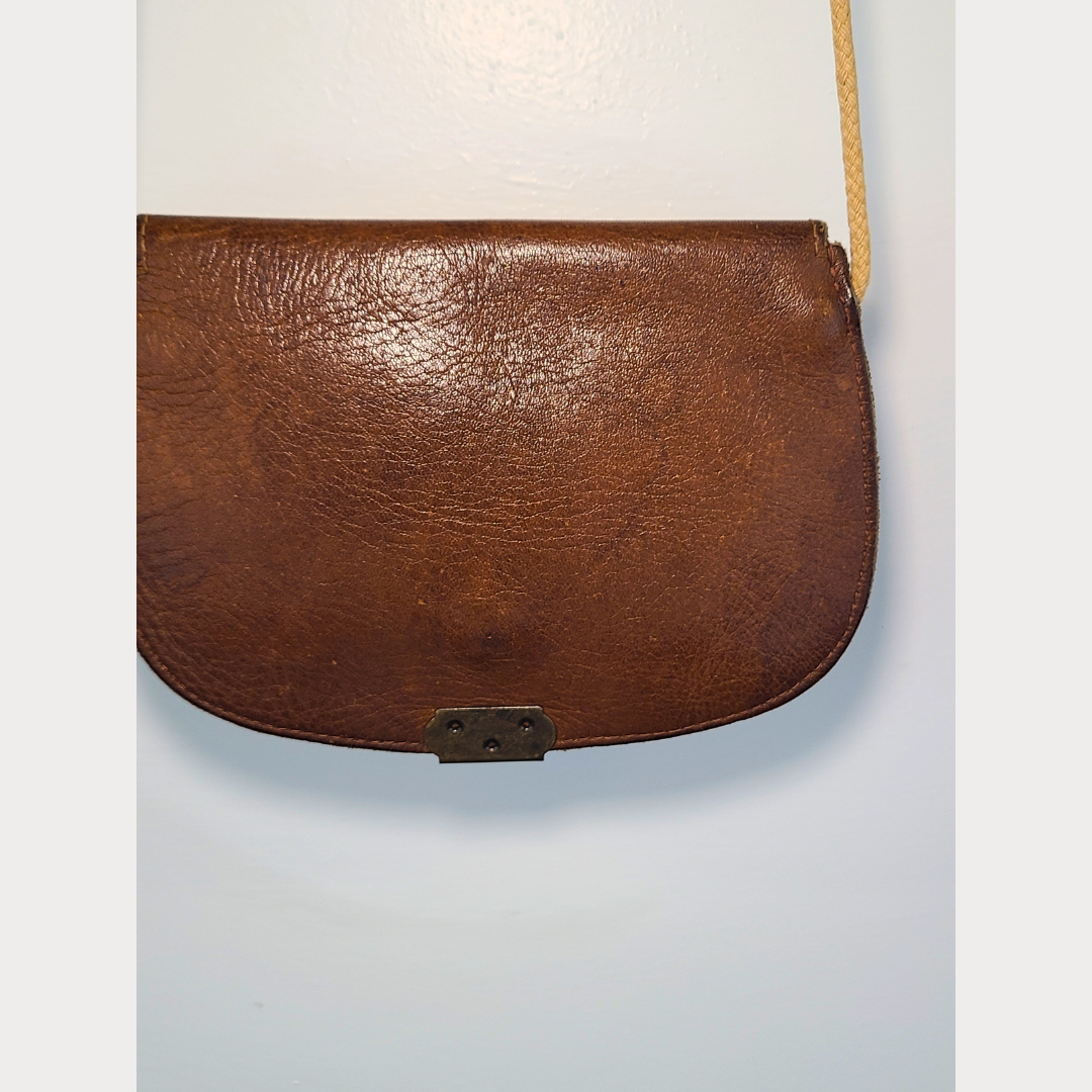 Vintage 1980s Leather Mini Crossbody Pouch