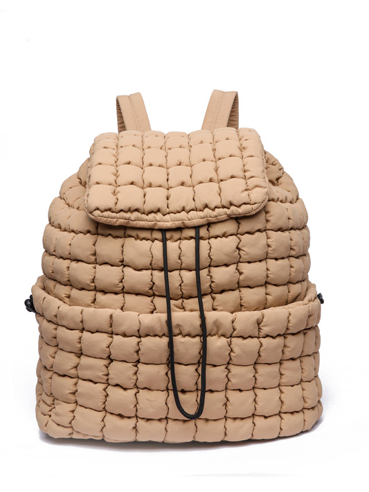 Quilted Back Pack - Latte