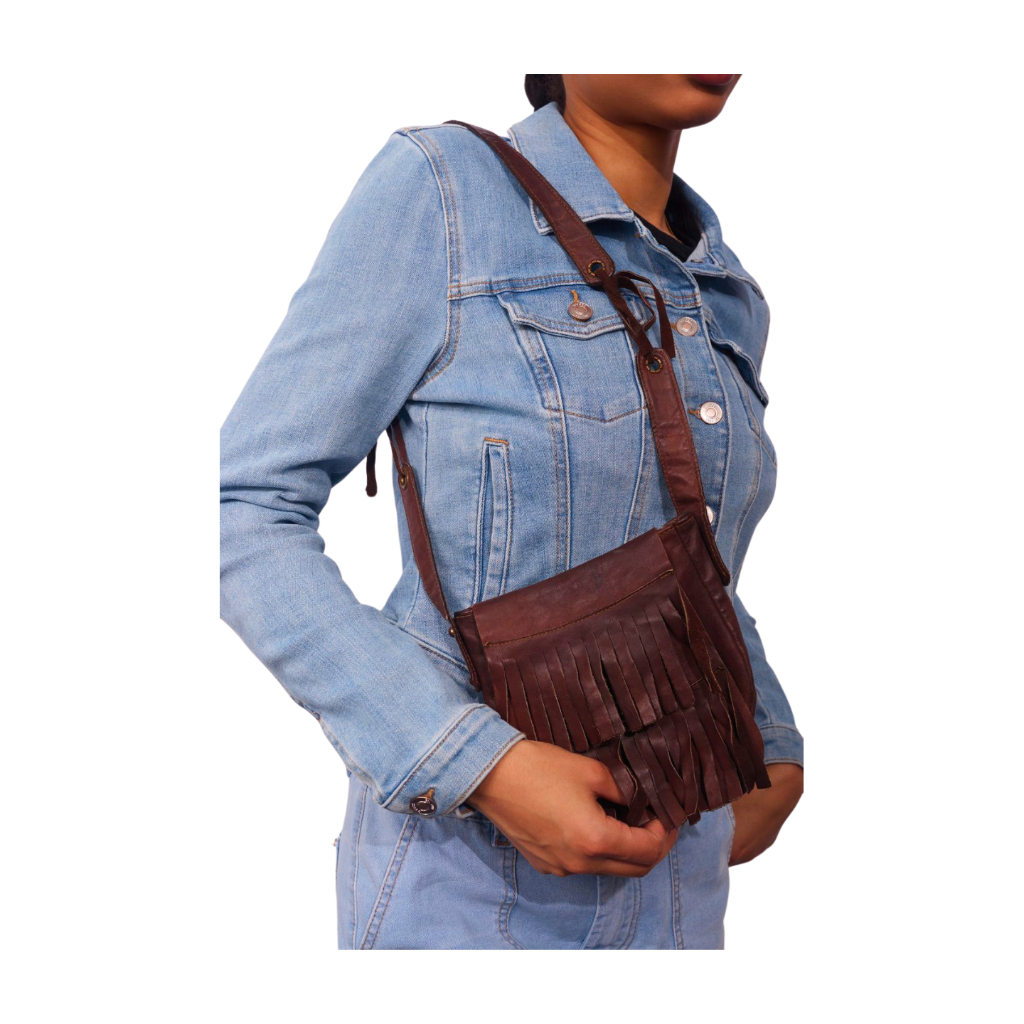 Vintage 1980s Leather Fringe Shoulder Bag