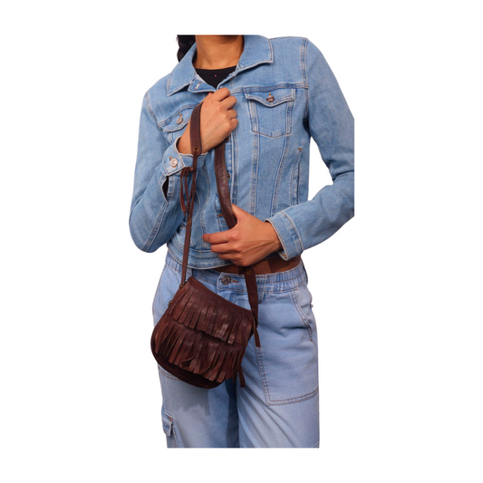 Vintage 1980s Leather Fringe Shoulder Bag