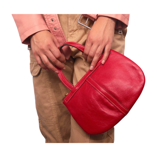 Vintage 1980s Red Leather Date Bag