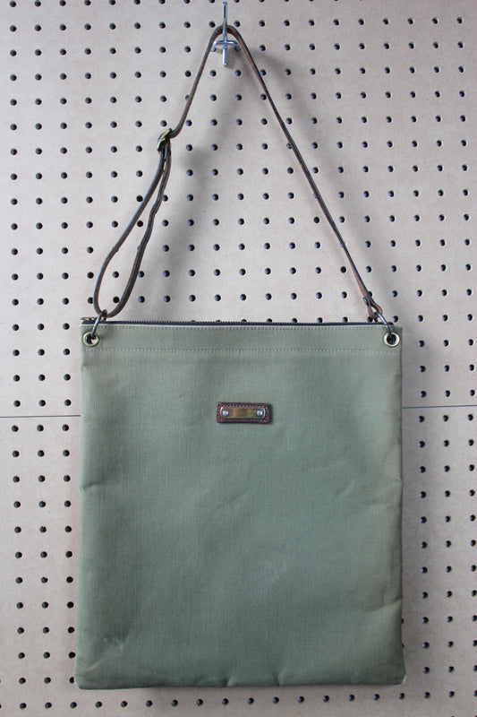 Vintage 1960s Olive Canvas Shoulder Bag
