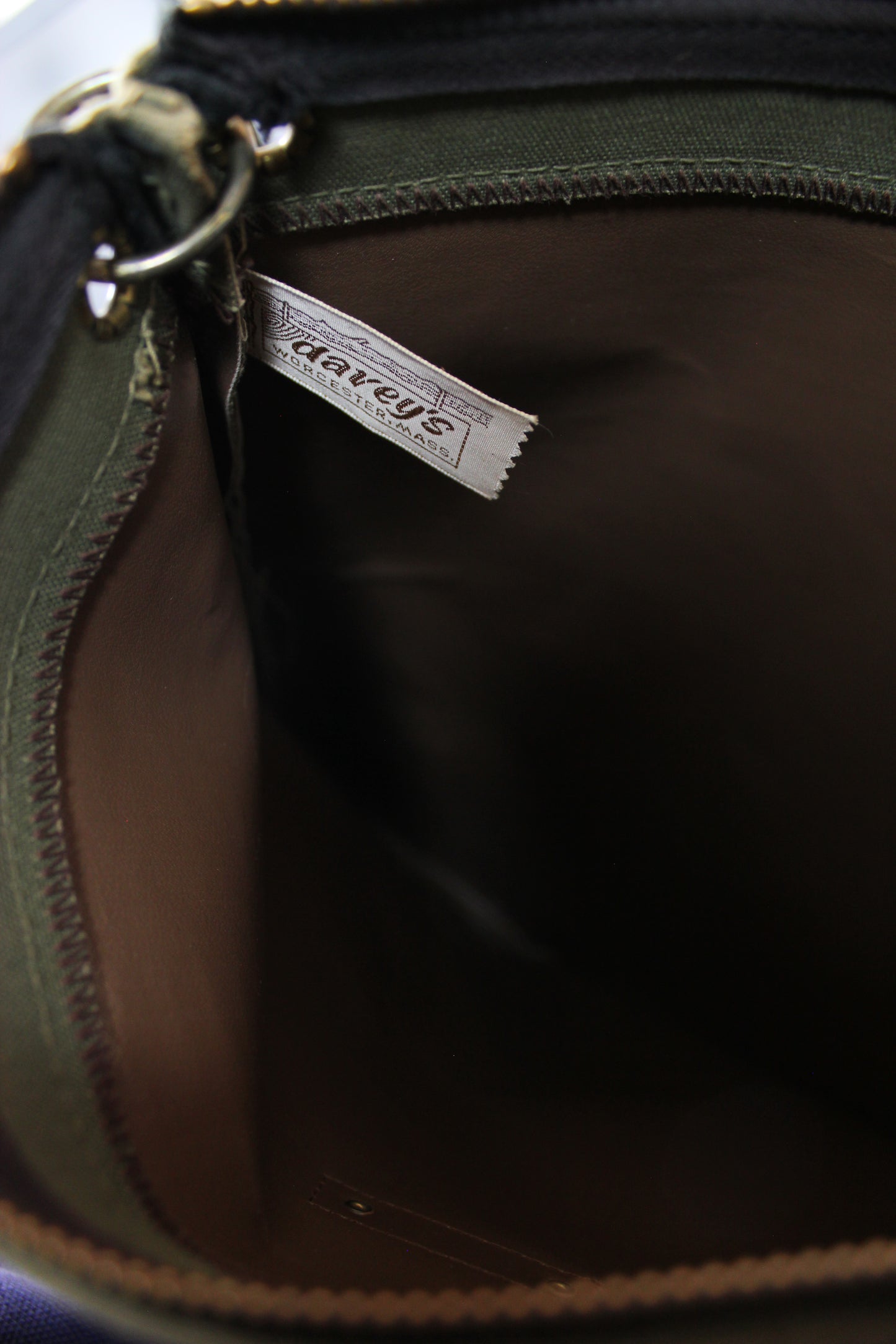 Vintage 1960s Olive Canvas Shoulder Bag