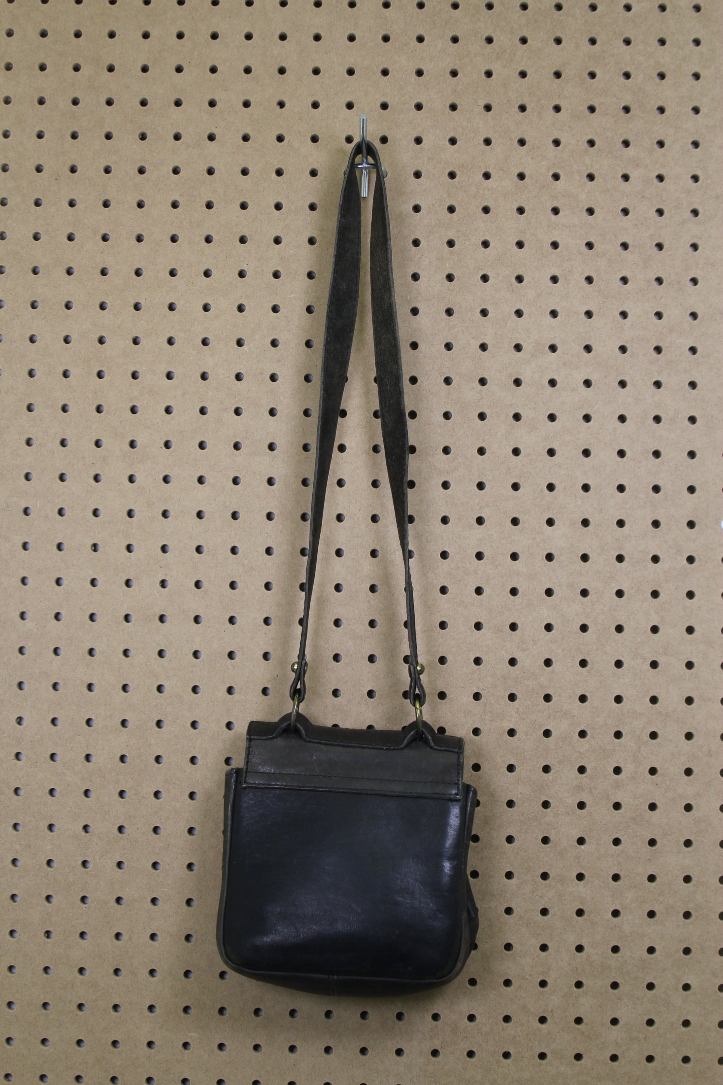 Vintage 1960s Black Leather Turn-Lock Shoulder Bag