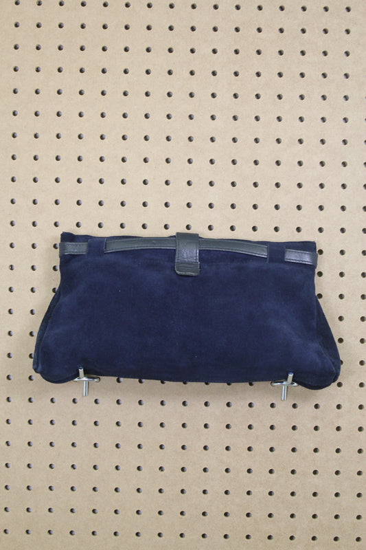 Vintage 1960s Navy Suede Frame Clutch