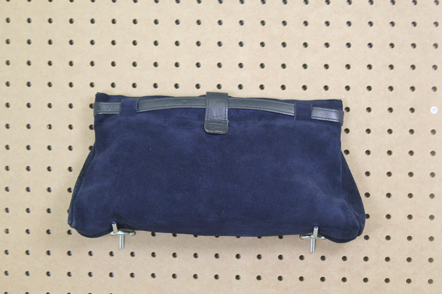 Vintage 1960s Navy Suede Frame Clutch