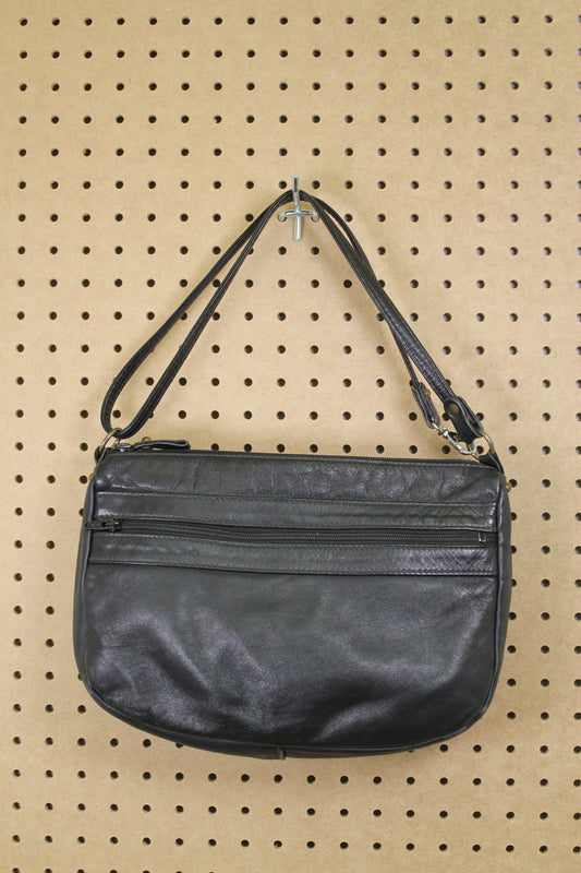 Vintage 1960s Black Leather Shoulder⁠ Bag