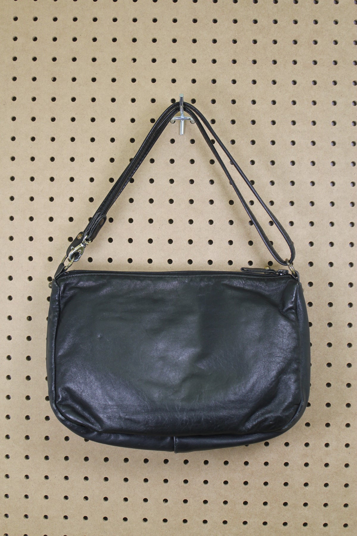 Vintage 1960s Black Leather Shoulder⁠ Bag