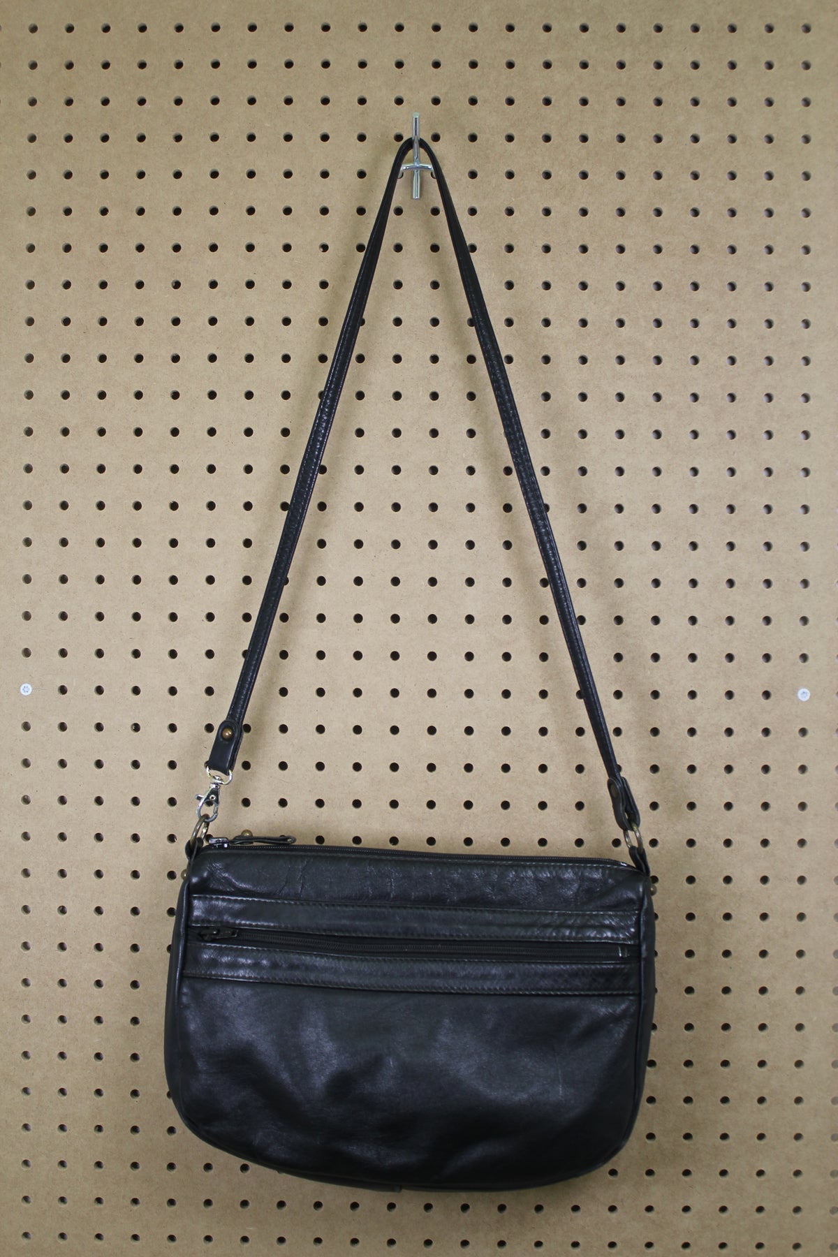 Vintage 1960s Black Leather Shoulder⁠ Bag