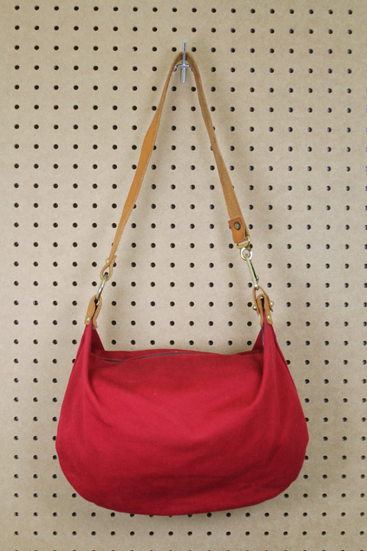 Vintage 1980s Red Canvas Shoulder Bag