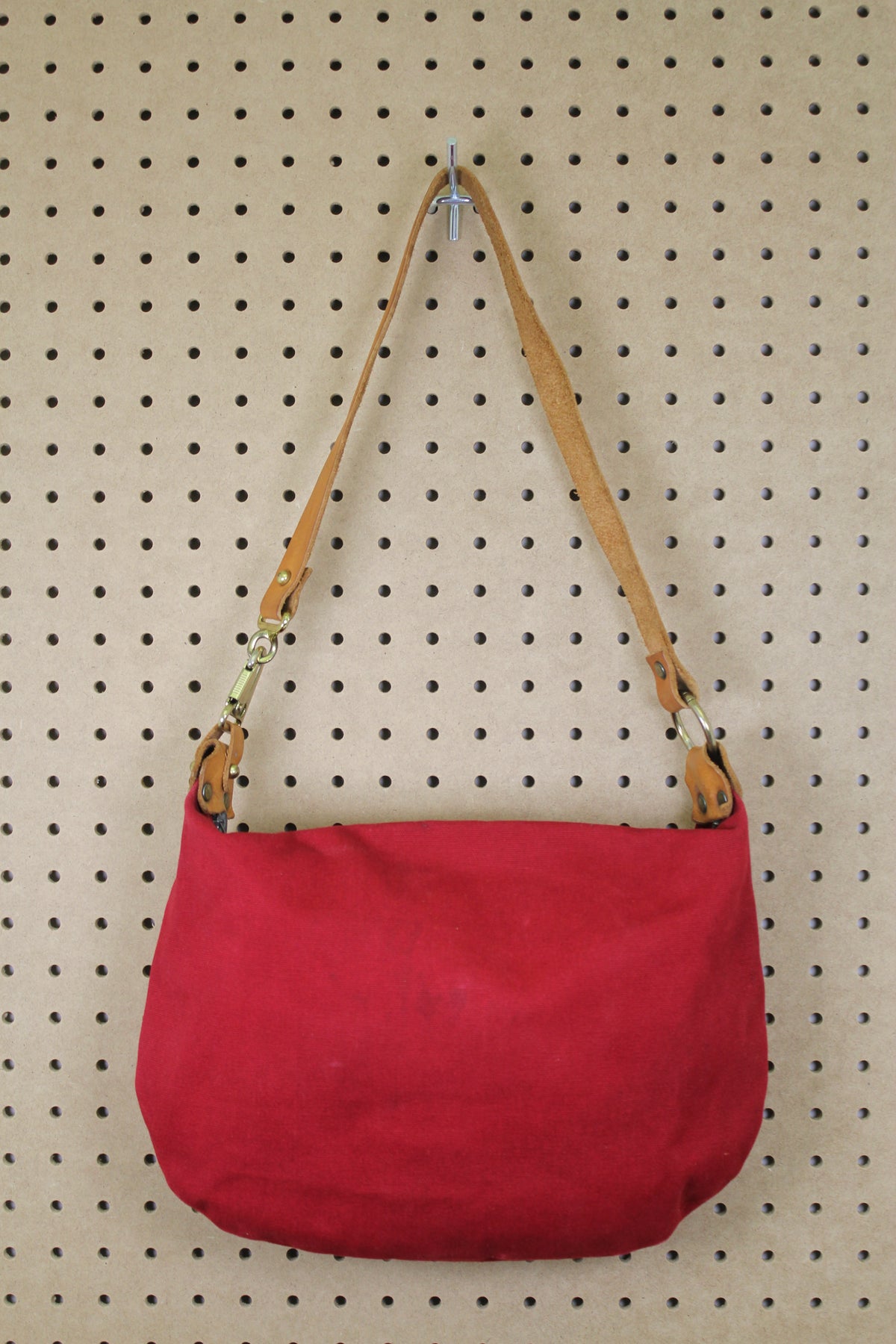 Vintage 1980s Red Canvas Shoulder Bag