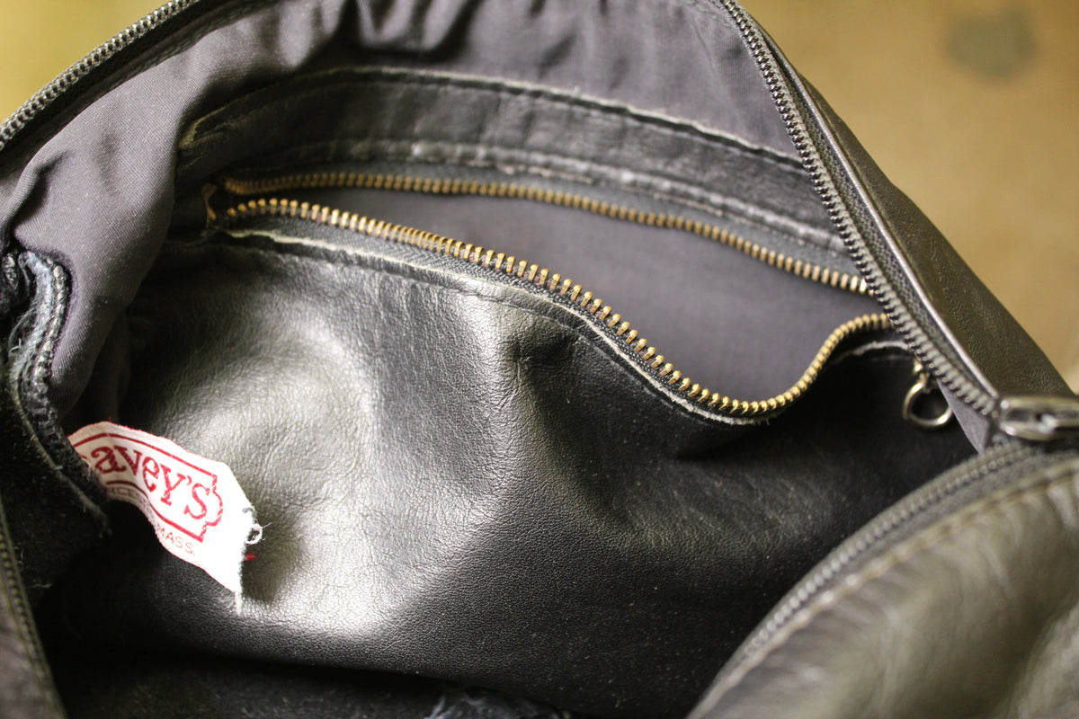 Vintage 1970s Triple-Zip Suede Shoulder Bag