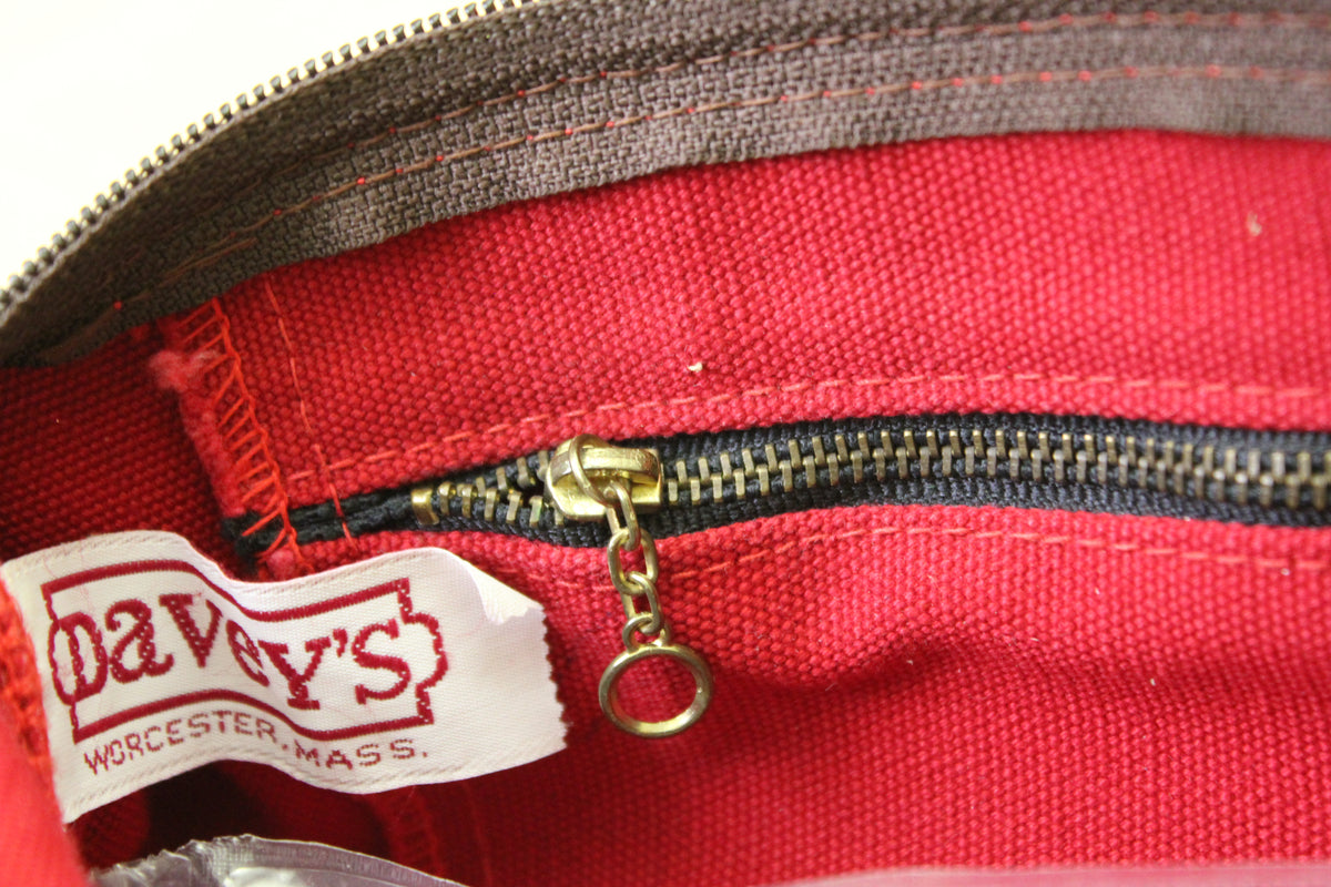 Vintage 1980s Red Canvas Shoulder Bag