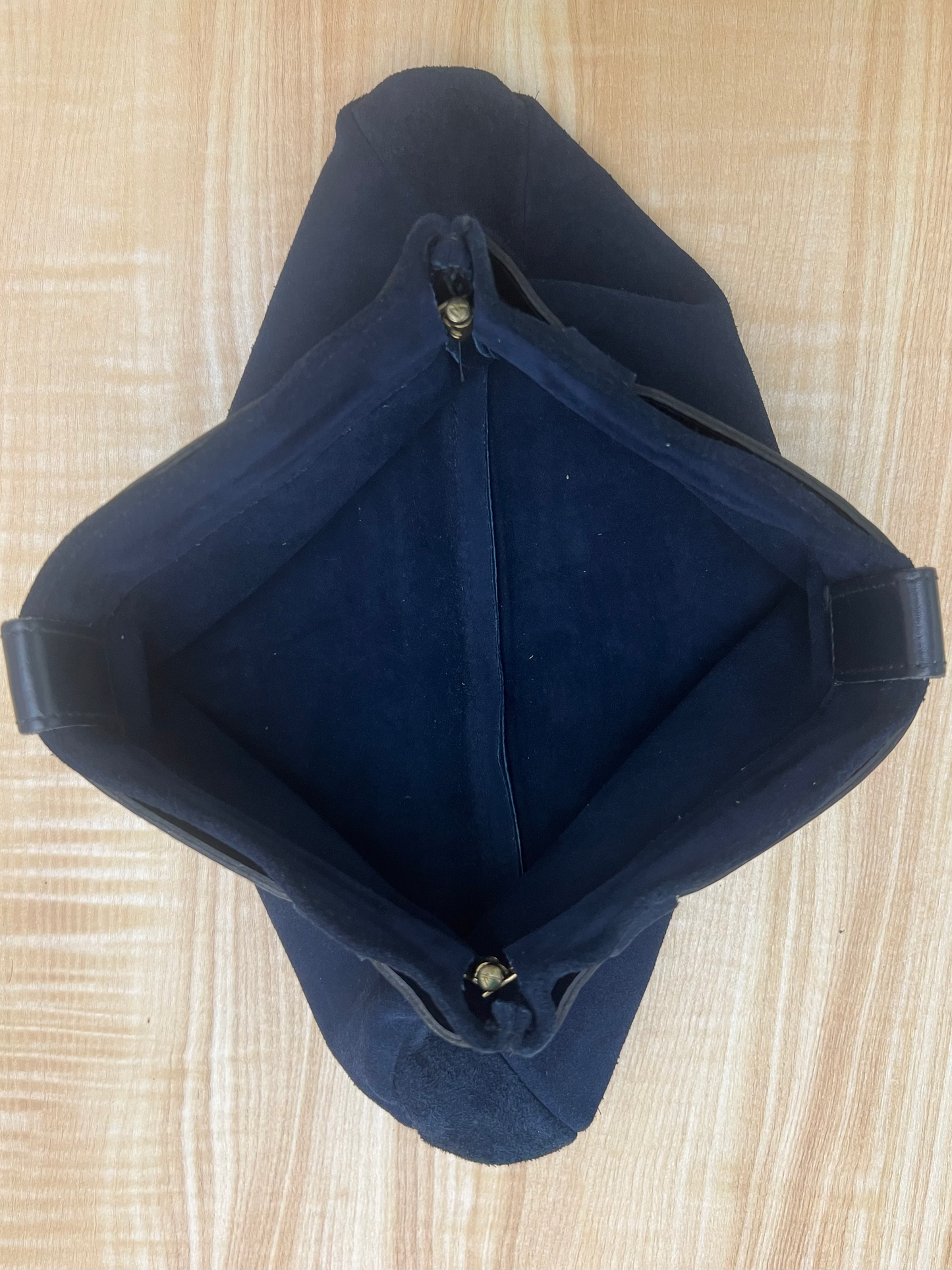 Vintage 1960s Navy Suede Frame Clutch