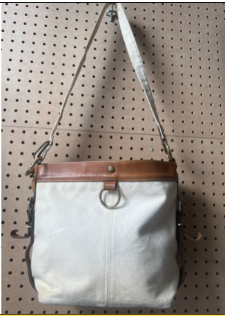 Vintage 1980s Canvas and Leather Shoulder Bag