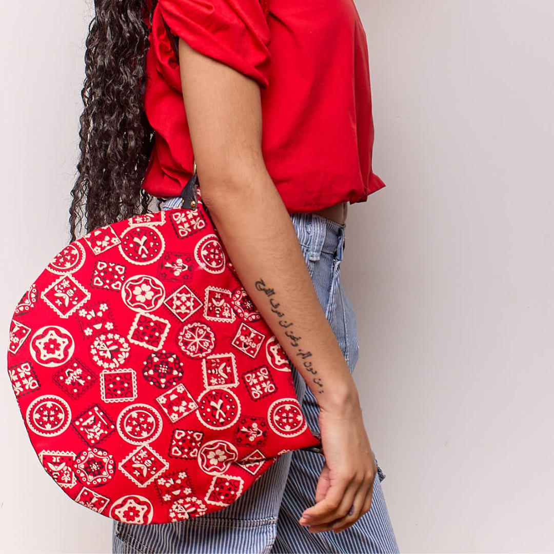 Vintage 1960s Red Bandana Bank Bag