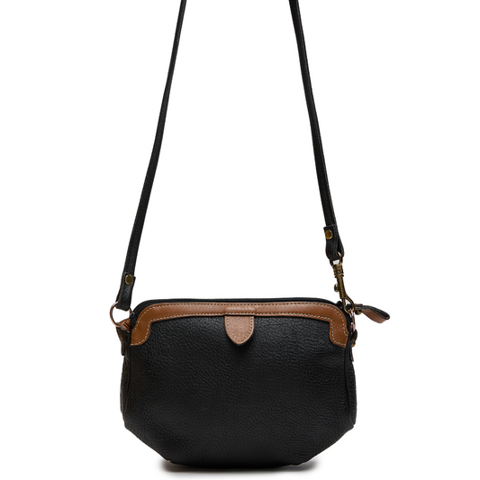 Vintage 1980s Black Leather Crossbody