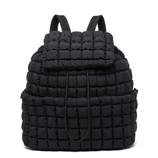 Quilted Back Pack - Black