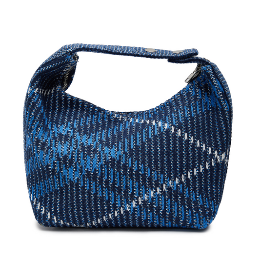 Grafton Plaid Sweater Knit Bag - Classic Navy