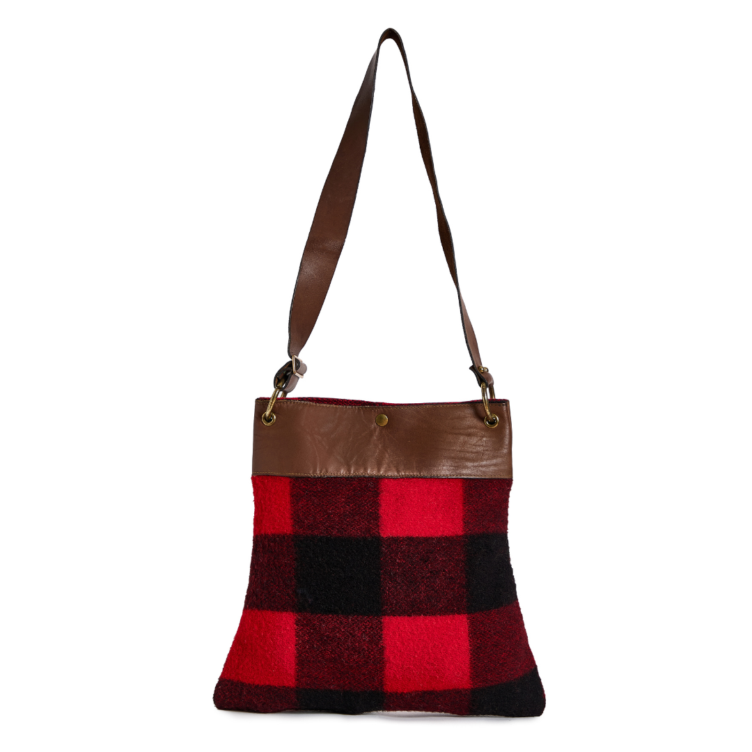 Vintage 1980s Buffalo Plaid Tote Bag