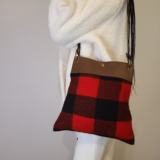 Vintage 1980s Buffalo Plaid Tote Bag