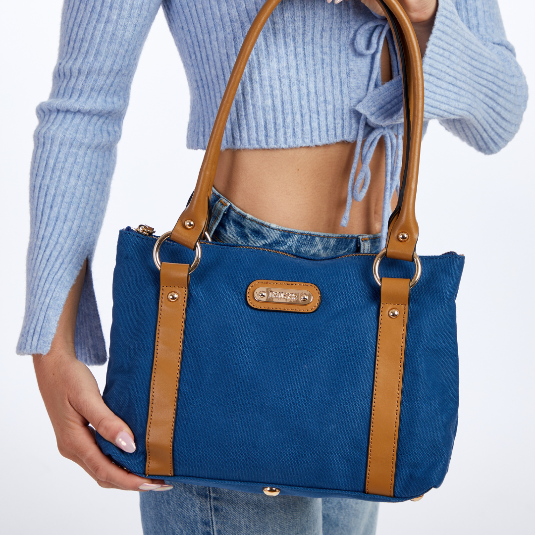 Small Tote - Navy Cotton Canvas