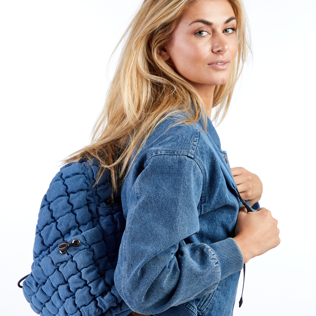 Quilted Back Pack - Denim