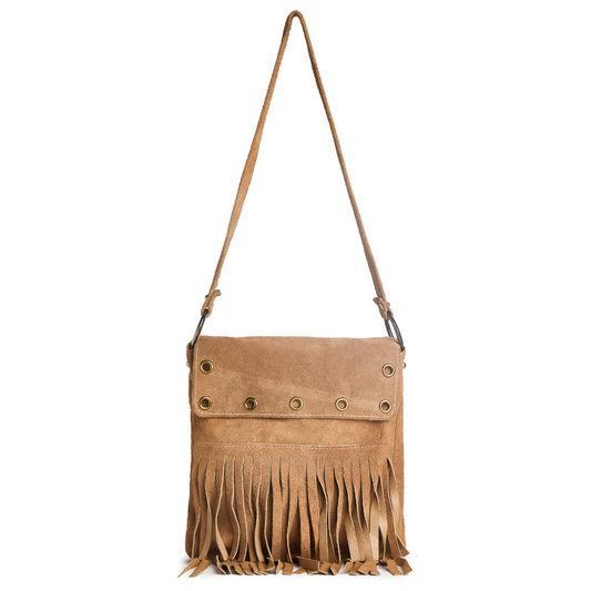 Vintage 1970s Suede Fringe Shoulder Bag