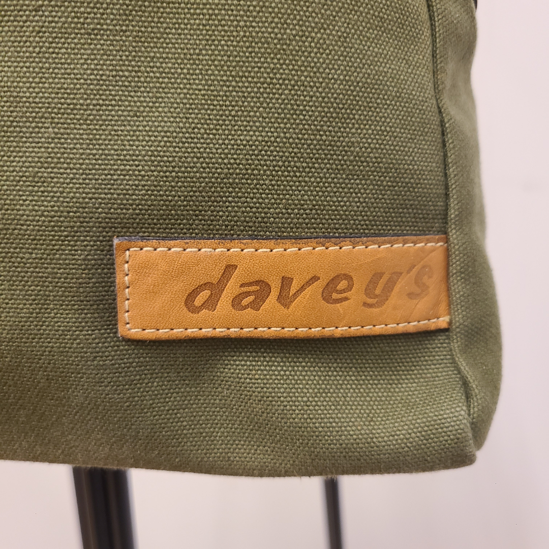 Vintage 1970s Green Cotton Canvas Handbag