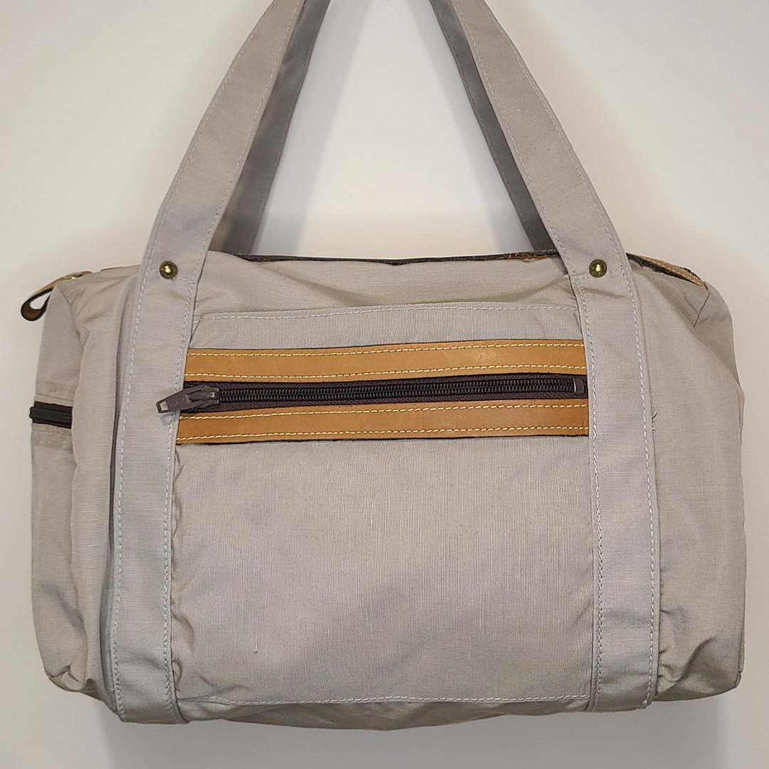 Vintage 1980s Grey Nylon Shoulder Bag