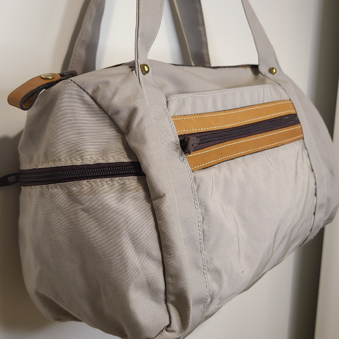 Vintage 1980s Grey Nylon Shoulder Bag