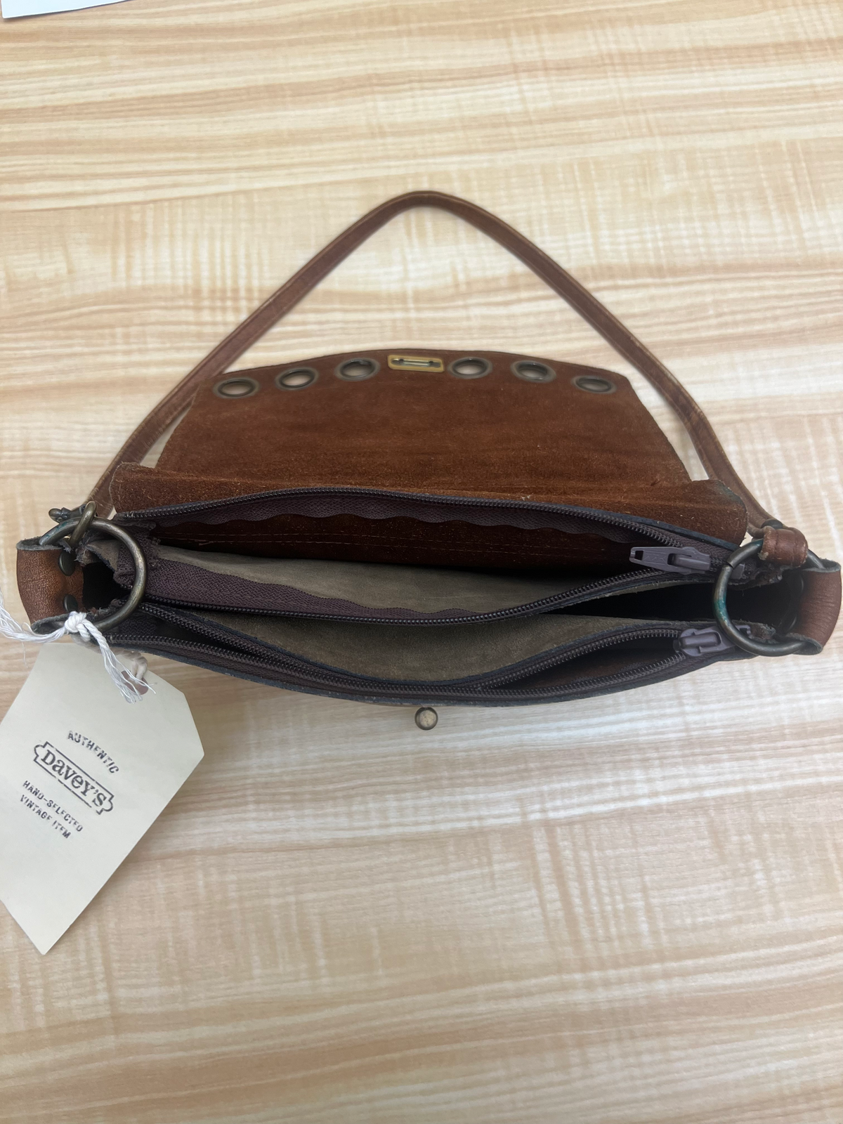 Vintage 1970s UP.CRAFTED Leather Turn-Lock Shoulder Bag