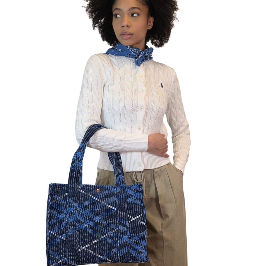 Front Street Tote - Plaid Sweater Knit Bag
